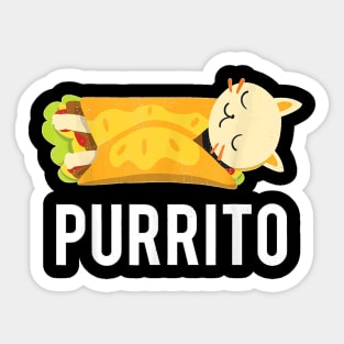 Cats Plus Burrito Is Purrito Obvs Gift Design Idea Sticker